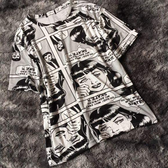 Dolls Kill Tops - Boyfriend Skate Tee Shirt